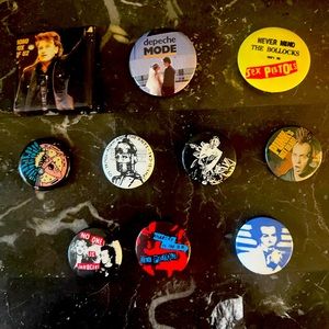 Vintage 80’s alternative/punk swag buttons